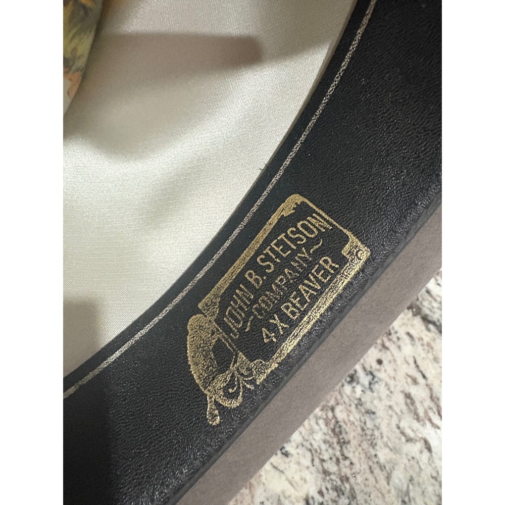 Vintage Stetson "The Gunslinger" 4X Beaver Fur Felt Cowboy Hat Gray Size 7 USA - Picture 5 of 8
